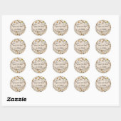 Sticker Rond fleurs jaunes blanches sur rose (Feuille)