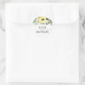 Sticker Rond Fleurs jaunes et blanches Jardin de printemps (Sac)