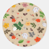 Sticker Rond Fleurs jaunes et roses blanches 17 (Devant)