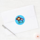 Sticker Rond Fleurs Kawaii (Enveloppe)