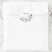 Sticker Rond Fleurs Lily rose de fête Cadre doré Belle (Sac)