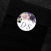 Sticker Rond Fleurs luxuriantes | Rose violet et rose Enregistr
