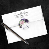 Sticker Rond Fleurs luxuriantes | Rose violet et rose Enregistr