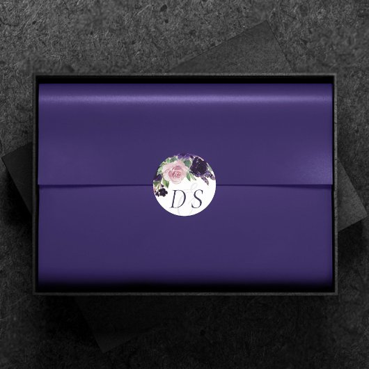 Sticker Rond Fleurs luxuriantes | Rose violet et rose Enregistr