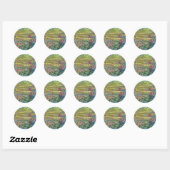 Sticker Rond Fleurs Lys d'Eau Claude Monet Fine Art (Feuille)