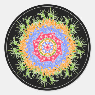 Sticker Rond Fleurs Mah Jongg