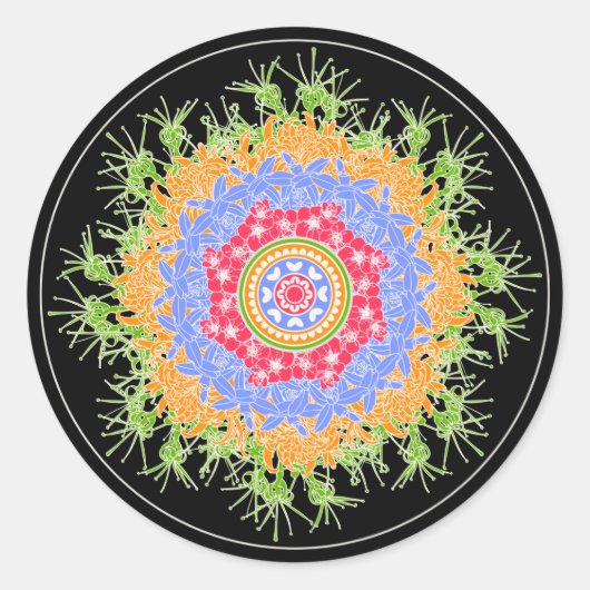 Sticker Rond Fleurs Mah Jongg (Devant)