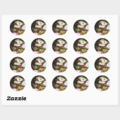 Sticker Rond fleurs marguerites (Feuille)