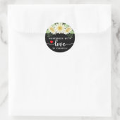 Sticker Rond Fleurs marguerites faites main avec Love Classic R (Sac)