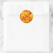 Sticker Rond Fleurs mariganes jaunes oranges (Sac)