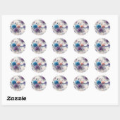 Sticker Rond Fleurs Merci (Feuille)