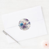 Sticker Rond Fleurs Merci (Enveloppe)