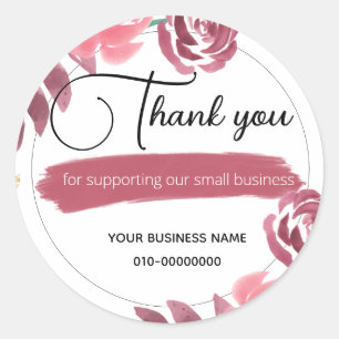 Sticker Rond Fleurs Merci Bienvenue fait maison Félicitations 