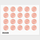 Sticker Rond Fleurs Merci Mariage Pêche (Feuille)