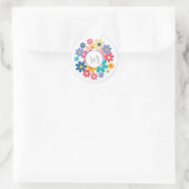 Sticker Rond Fleurs mignonnes (Sac)