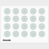 Sticker Rond Fleurs minuscules bleues modernes (Feuille)