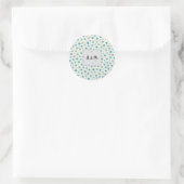 Sticker Rond Fleurs minuscules bleues modernes (Sac)