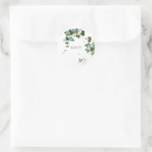 Sticker Rond Fleurs Moderne Nom Propre Professionnel (Sac)