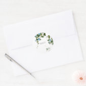 Sticker Rond Fleurs Moderne Nom Propre Professionnel (Enveloppe)