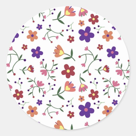 Sticker Rond Fleurs motifs (Devant)