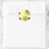 Sticker Rond Fleurs noires (Sac)