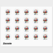 Sticker Rond Fleurs patriotiques (Feuille)