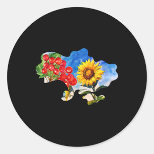 Sticker Rond Fleurs patriotiques stylées Symboles Tendances Fle
