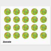 Sticker Rond fleurs pop mod super (Feuille)