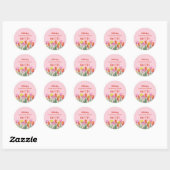 Sticker Rond Fleurs pour 60e anniversaire (Feuille)