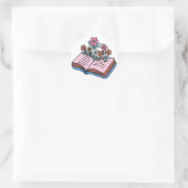 Sticker Rond fleurs poussant dans le livre (Sac)