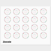 Sticker Rond Fleurs printanières Baby shower fille Cercle rose (Feuille)