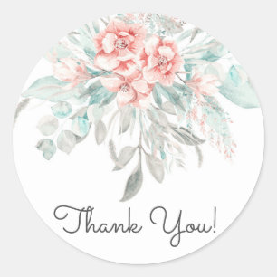 Sticker Rond Fleurs printanières élégantes de verdure pour mari