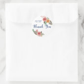 Sticker Rond Fleurs printanières Merci Mariage privilégier le É (Sac)