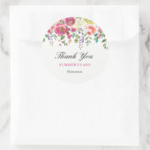 Sticker Rond Fleurs printanières Peach Quinceanera Merci (Sac)