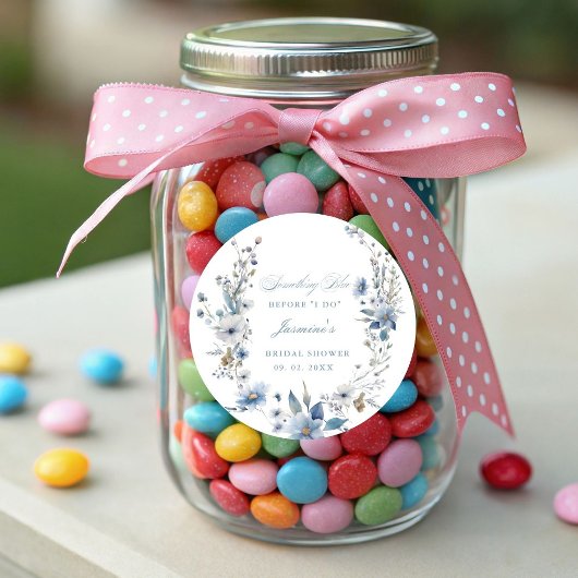 Sticker Rond Fleurs quelque chose de bleu avant que je ne fasse