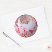 Sticker Rond Fleurs rose et blanc (Enveloppe)