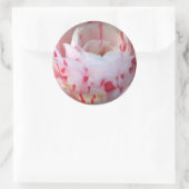 Sticker Rond Fleurs rose et blanc (Sac)