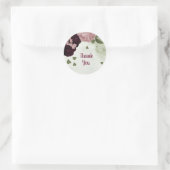 Sticker Rond fleurs rose et cabernet verdure (Sac)