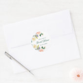 Sticker Rond Fleurs rose Fête des mariées (Enveloppe)