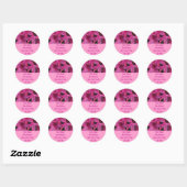 Sticker Rond Fleurs roses (Feuille)