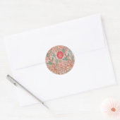 Sticker Rond Fleurs roses de William Morris (Enveloppe)