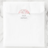 Sticker Rond Fleurs roses douces Elégant Jardin Romantique De P (Sac)