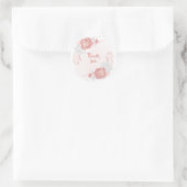 Sticker Rond fleurs roses et blanches merci (Sac)