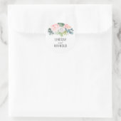 Sticker Rond Fleurs roses et Eucalyptus Mariage de verdure (Sac)