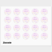 Sticker Rond fleurs roses et violettes, BabyShower ! (Feuille)