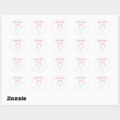 Sticker Rond Fleurs roses Fleurs Fille (Feuille)
