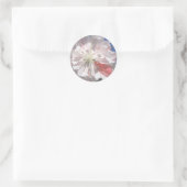 Sticker Rond Fleurs roses Invitations Mariages Phoques (Sac)