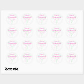 Sticker Rond Fleurs roses Jeune Femme De Garde (Feuille)