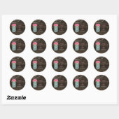 Sticker Rond fleurs roses mason jarre mariage favoritisme autoc (Feuille)
