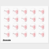 Sticker Rond Fleurs roses Merci papillon (Feuille)